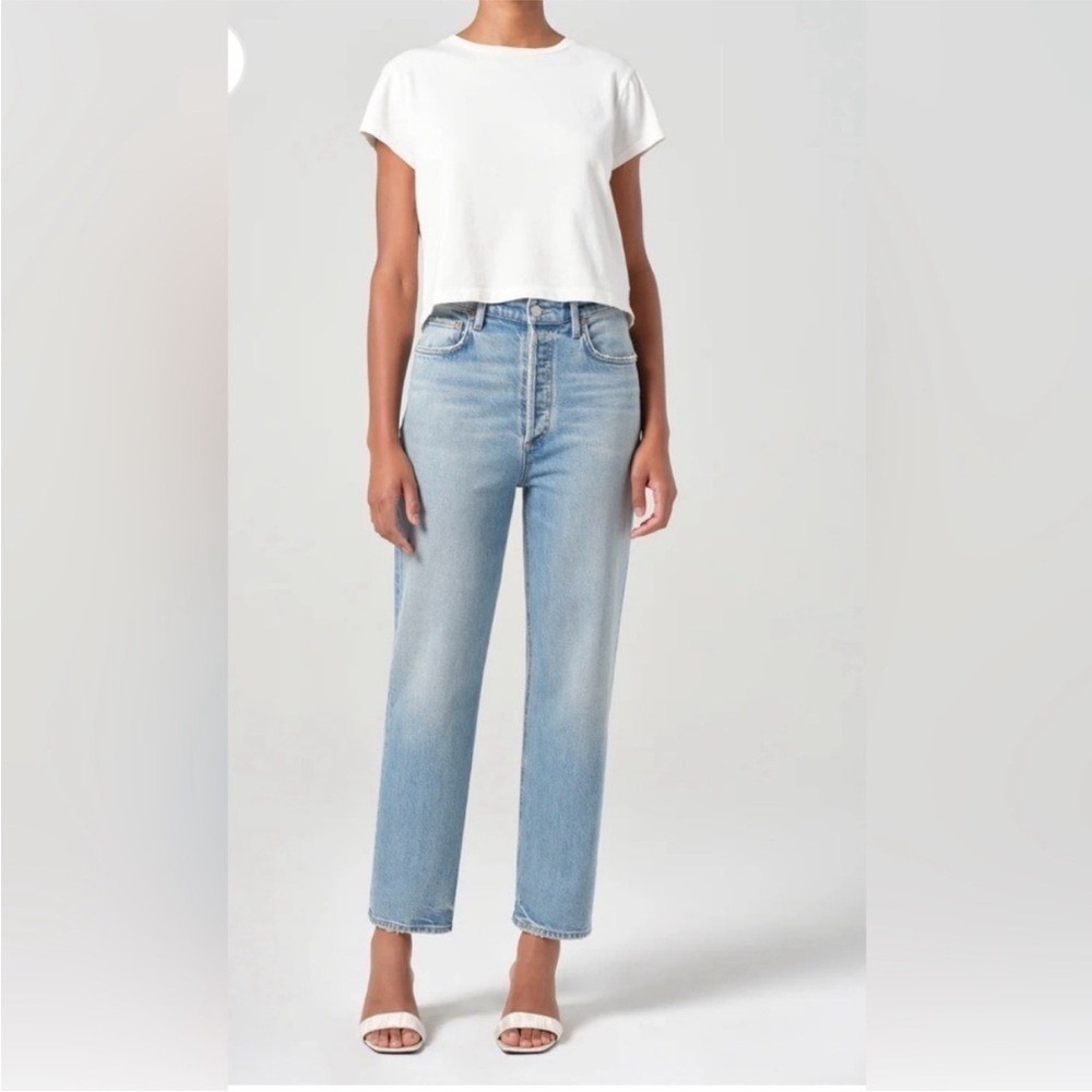 Agolde 90'S‎ PINCH WAIST CROP in ripple NWT Sz 29